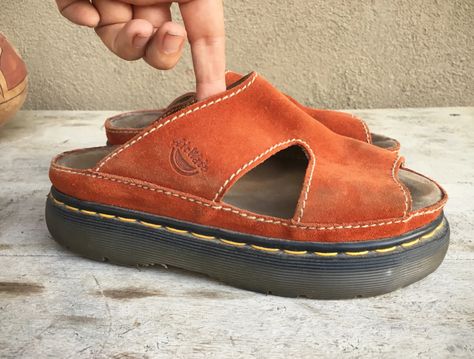 Vintage Dr Martens slip on sandals UK Size 4 US Women Size 6 orange rust suede leather Made in England, Doc Martens sandals, vintage Docs Doc Sandals, Doc Marten Sandals, Doc Martens Sandals, Martens Sandals, Vintage Dr Martens, Sandals Vintage, Doc Marten, Funky Shoes, Shoe Inspo