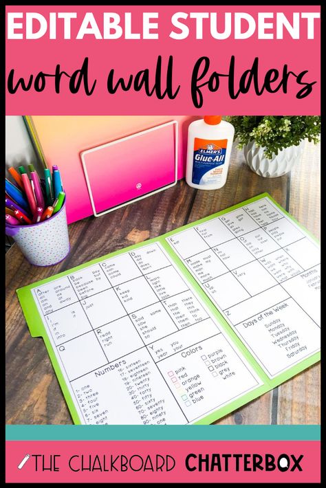 4 Reasons to Switch to a Personal Word Wall Folder — The Chalkboard Chatterbox Portable Word Wall First Grade, Special Ed Word Wall, Individual Word Wall Folders, Third Grade Word Wall, Personal Word Wall First Grade, Upper Elementary Word Wall, Word Wall Alternatives, 3rd Grade Word Wall, Word Building Folder