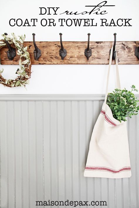 This DIY towel rack is gorgeous! The rustic finish and strong, sturdy hooks make this a perfect coat or towel rack for any space. Great step-by-step tutorial, too! maisondepax.com