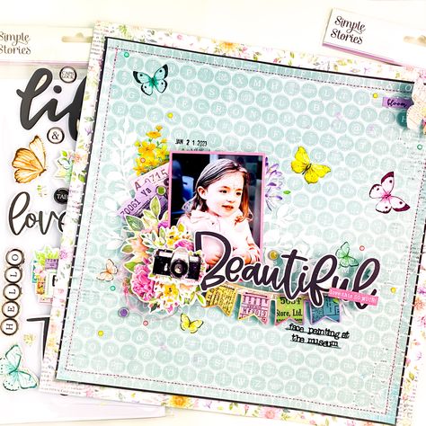 Beautiful - Scrapbook.com Simple Story Ideas, Simple Stories Scrapbooking, Story Ideas Instagram, Bridal Shower Scrapbook, Here With Me, Family Scrapbook, Scrapbooking Inspiration, Simple Stories, Simple Lighting