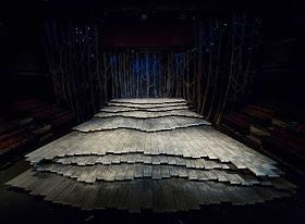 ONCE UPON A BLOG: Other Theatrical Snow Queen Productions (Pt 6) :Triad Stage's Appalachian "Snow Queen" (I Heart This So Very Much!) Snow Stage Design, Snow Set Design, Stage Floor Design, Black Box Theatre, Theatre Set Design, Stage Floor, Box Theatre, Contemporary Theatre, Dance Design