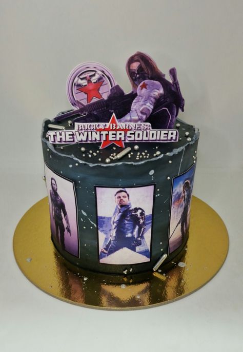 Bucky barnes cake Bucky Barnes Birthday, Birthday Cake Marvel, Marvel Cakes, Marvel Cake, Perfect Birthday Party, The Winter Soldier, Pretty Birthday Cakes, 17th Birthday, 25th Birthday