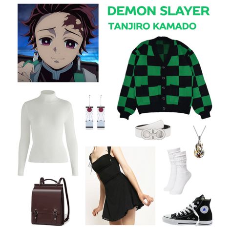 Demon Slayer Outfit Inspired, Tanjiro Inspired Outfit, Anime Inspired Clothes, Tanjiro Outfit, Demon Slayer Inspired Outfits, Demon Slayer Outfits, Tanjiro Costume, Anime Outfits Inspired, Demon Slayer Outfit Ideas