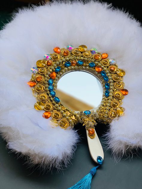 Bridal Fun In Ghana, Bridal Mirror, Bridal Fans, Hand Fans Diy, Bridal Fan, Wedding Accessories Diy, Hand Fans For Wedding, Book Crafts Diy, Victoria Fashion