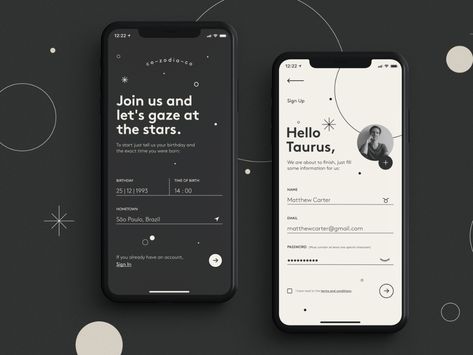 Astrology App, Mobile App Design Inspiration, App Interface Design, Sign Up Page, Daily Ui, App Design Inspiration, App Interface, Application Design, Web Graphic Design