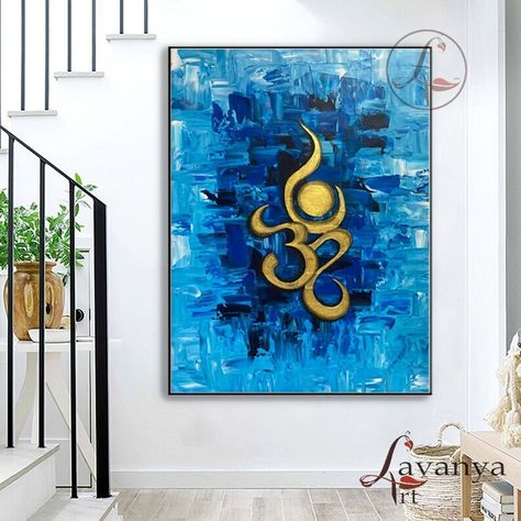 "Om, symbolically embodies the divine energy, or Shakti, and its three main characteristics: creation, preservation, and liberation. ... Om is the basic sound of the universe; chanting it symbolically and physically tunes us into that sound and acknowledges our connection to everything in the world and the Universe. ----------------------------------------------------------------------- More Om paintings:  https://www.etsy.com/shop/LavanyaArtStudio?section_id=44873548 ------------------------------------------------------------------------ DETAILS: * Name: Golden om  * Painter: Tejasvi Patel * Original handmade  acrylic painting on canvas by brush and palette knife * Style: Modern, Abstract, * Techniques: Knife work  * 30 Days full money refund accepted * Shipping: rolled in a tube * FREE Abstract Painting Indian, Entry Way Art, Om Painting, Tiny Canvas, Om Art, Modern Indian Art, Painting Indian, Indian Wall Art, Abstract Techniques