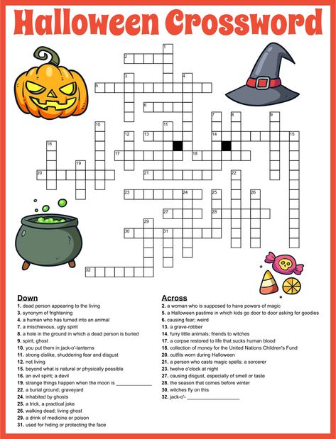 Free Printable Halloween Crossword Puzzles For Adults Free Crossword Puzzles For Adults, Crossword Puzzles For Adults Free Printable, Free Printable Halloween Crossword Puzzles, Halloween Crossword Puzzles For Kids, Halloween Word Games For Adults, Halloween Word Scramble Free Printable, Free Printable Halloween Worksheets, Easy Crossword Puzzles Printable, Kids Crossword Puzzles Free Printable