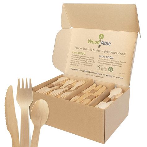 Disposable Utensils, Wooden Fork, Wooden Cutlery, Plastic Utensils, Efficient Storage, Plastic Cutlery, Wood Product, Disposable Plates, Wooden Utensils