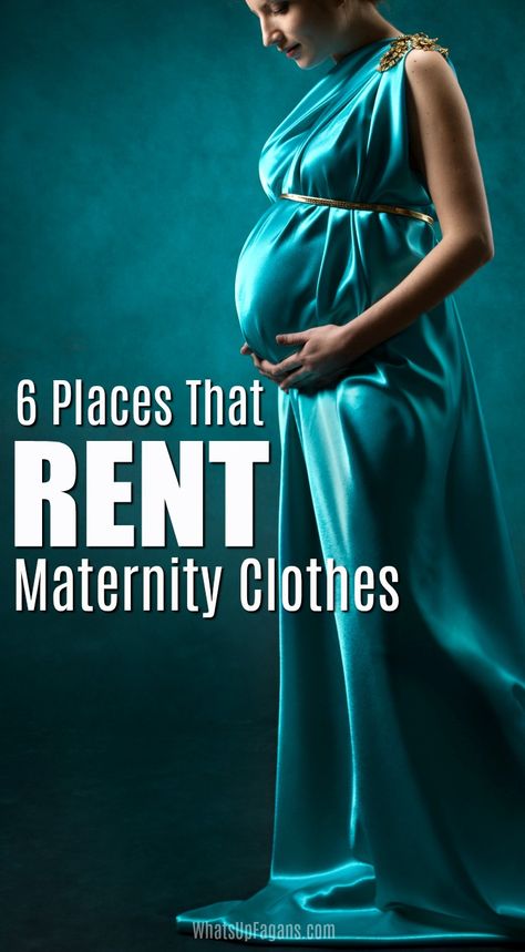 Pregnant woman in long silk dress over blue art background with text "6 places that rent maternity clothes" like from maternity subscription boxes Baby Gender Prediction, Pregnancy Timeline, Pregnancy Hacks, Pregnancy Advice, Pumping Moms, Baby Sleep Problems, Silk Dress Long, Pregnancy Care, Maternity Gowns