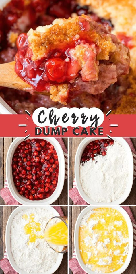 Gluten Free Yellow Cake, Filling Cake, Cherry Dump Cake Recipe, Cherry Cobbler Recipe, Easy Dump Cake Recipe, Cherry Dump Cake, Dump Cake Recipe, Pie Filling Recipes, Cherry Desserts