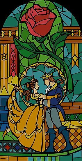 "Beauty and The Beast - Stained Glass" Photographic Print for Sale by hogies Beauty And The Beast Art, Disney Stained Glass, Painted Glass Art, Pinturas Disney, Disney Beauty And The Beast, Stained Glass Window, Glass Art Sculpture, Stained Glass Art, Cute Disney