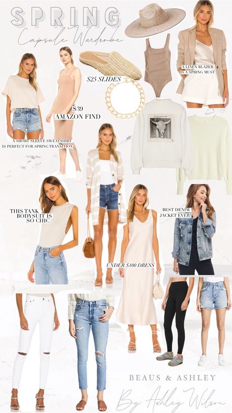 Neutral Staple Pieces, Spring Staple Pieces, Staple Clothing Pieces, Creating A Capsule Wardrobe, Wardrobe Revamp, Capsule Wardrobe Pieces, Spring Staples, College Outfit, Spring Capsule