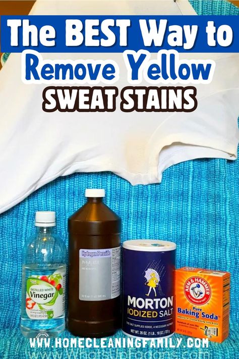 Discover the best solution for removing stubborn sweat stains from white shirts! Learn how to effectively tackle yellow armpit stains using OxiClean and restore your clothes to their original brightness. Say goodbye to unsightly stains and hello to fresh, clean laundry with these simple steps! Remove Pit Stains, Yellow Armpit Stains, Stains On White Clothes, Remove Armpit Stains, Cleaning White Shirts, Remove Sweat Stains, Armpit Stains, Remove Yellow Stains, Stain Remover Clothes