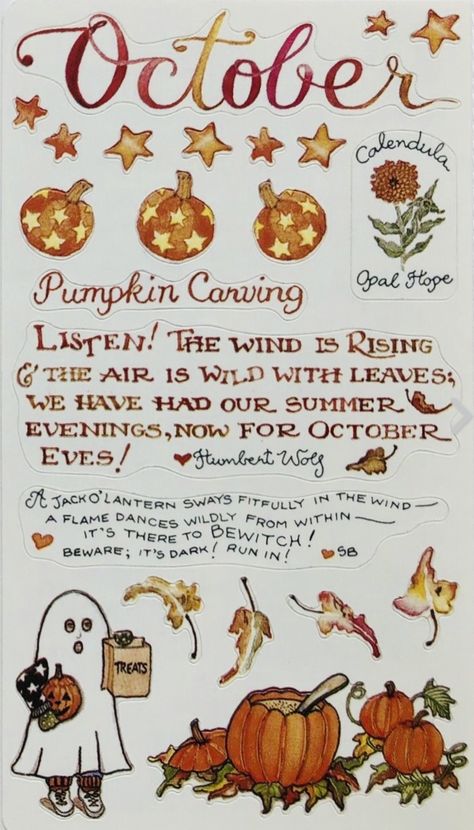 Susan Branch October Stickers Pumpkin Sayings, Susan Branch, Halloween Pumpkin Carving, October Halloween, Halloween Pumpkins Carvings, Theme Halloween, Happy Fall Y'all, Fall Holidays, Fall Harvest