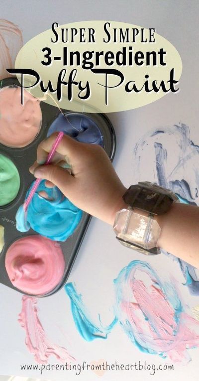 Would you like a simple activity for your kids? Parenting from the Heart shares a wonderful, easy idea for you! Simple activities for kids are needed by moms everywhere because sometimes you just need one with minimal prep that will keep your children engaged for a LONG time. This three-ingredient puffy paint is just the one for you. #kidsactivities #paint #puffypaint #simpleactivity #easyactivities #artidea Easy Activities For Kids, Diy Puffy Paint, Early Childhood Education Activities, Homemade Paint, Puffy Paint, Easy Activities, Play Based, Nutrition Education, Diy Paint