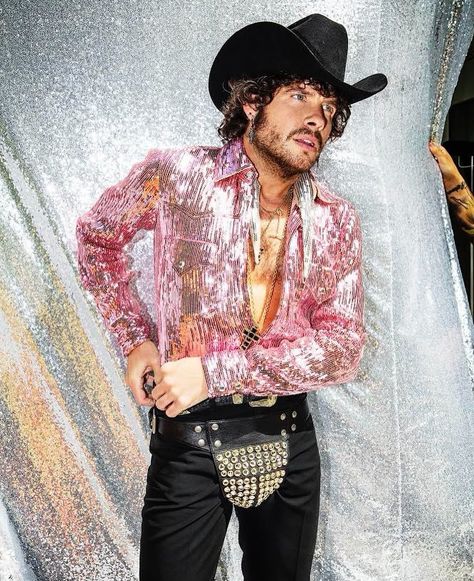 Luke Day on Instagram: “I'm gonna be where the lights are shinin' on me, like a rhinestone cowboy 🤠💎 photographed by the wonderful @douginglish ❤️” Disco Cowboy Outfit, Glam Rock Outfit, Space Cowboy Costume, Cowboy Outfit Men, Cowboy Disco, Western Disco, Outfit Themes, Concert Outfit Men, Disco Cowboy