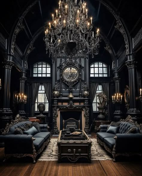 Via immortal_gothic insta Victorian Gothic House, Gothic Victorian House, Dark Mansion, Gothic Homes, Vampire House, Gothic Mansion, Gothic Interior, Mansion Exterior, Gothic Castle