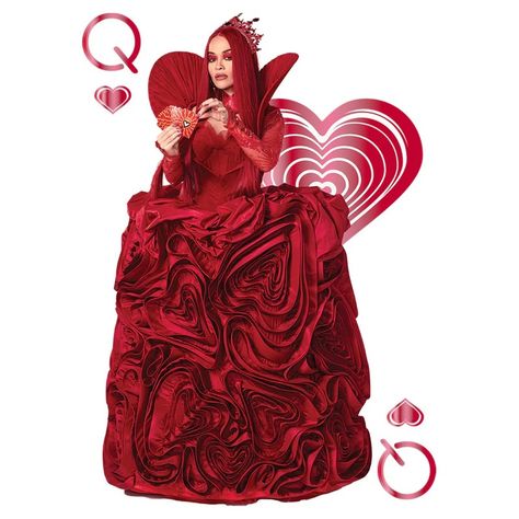 Queen Of Hearts Descendants, Red Queen Of Hearts, Villain Party, Disney Villain Party, Villains Party, The Descendants, Disney Villain, Heart Clothes, Red Party