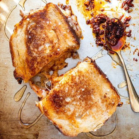 Spicy Grilled Cheese, Masala Toast, Grilled Sandwich Recipe, Chili Crisp, Sweet N Spicy, Spicy Cheese, Toast Sandwich, Sandwich Ingredients, Spicy Honey