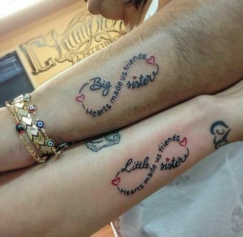 Sister Tattoo Infinity, Unique Sister Tattoos, Cute Sister Tattoos, Cousin Tattoos, Sister Tattoo Designs, Cute Matching Tattoos, Sisters Tattoo, Matching Sister Tattoos, Sibling Tattoos