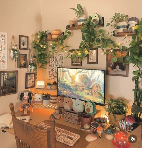 Zimmer Diy, Cozy Desk, Cozy Home Office, Gamer Room Decor, Room Redesign, Study Room Decor, Gaming Room Setup, Cozy Room Decor, Gamer Room