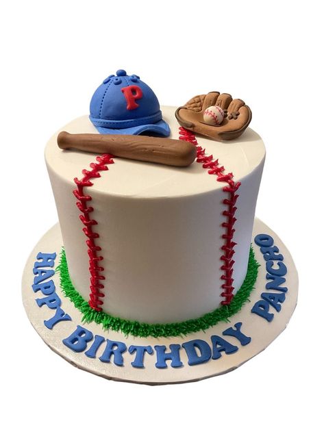 Baseball Theme Cakes, Ball Theme Birthday, Baseball Birthday Cakes, Birthday Cake For Women Simple, Racing Cake, Bat Cake, Baseball Theme Birthday, Baby First Birthday Themes, Baseball First Birthday