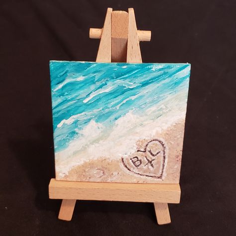 Painting Anniversary Gift, Anniversary Gift Painting Ideas, Things To Paint For Couples, Diy Anniversary Painting, Mini Canvas For Boyfriend, Painting To Make For Your Boyfriend, Mini Canvas Love Paintings, Paintings With Boyfriend, Wedding Painting Gift Canvases