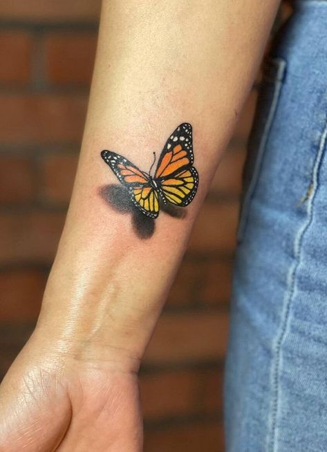 100 Unique Butterfly Tattoo Ideas (Best Butterfly Tattoos) - The Trend Scout Monarch Butterfly Memorial Tattoo, 3d Monarch Butterfly Tattoo, Auntie Tattoo, Monarch Tattoos, Unique Shoulder Tattoos For Women, Butterfly Metamorphosis Tattoo, Small Monarch Butterfly Tattoo, Butterfly On Flower Tattoo, Butterfly Tattoo Monarch