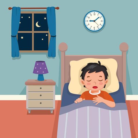 Bed Clipart, Laughing Images, Sleeping Cartoon, Sleep Cartoon, Cute Cartoon Faces, Boy Sleeping, Bedroom Cartoon, Sleeping Drawing, Bedroom Illustration