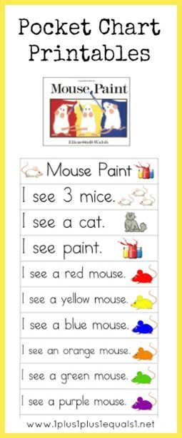 Mouse Loves School Activities, Mouse Paint Activities, Story Stretchers, Pocket Chart Ideas, Mouse Shapes, Pocket Chart Center, Prek Literacy, Pocket Chart Activities, Pocket Charts