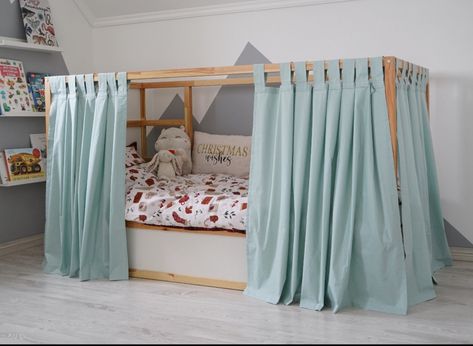 Shop Montessori Bed Curtains, Curtains … and other curated products on LTK, the easiest way to shop everything from your favourite creators. Kura Bed Curtains, Kura Curtains, Bed Canopy Curtains, House Bed Canopy, Bed Ikea, A Loft Bed, Hunter Room, Ikea Kura Bed, Kura Bed