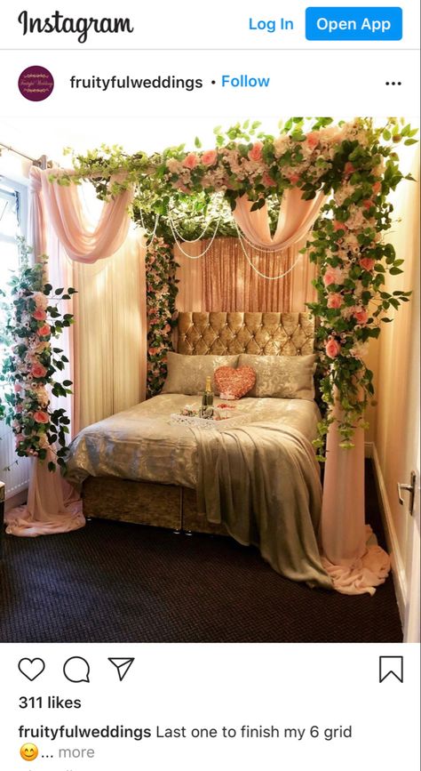 Shadi Decoration, Bridal Room Decor, Wedding Night Room Decorations, Romantic Room Decoration, Apartment Designs, Bad Room, Wedding Bed, Wedding Room Decorations, Brides Room