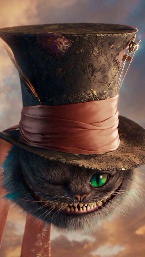 Cheshire Cat wearing a Top Hat Art (Alice in Wonderland) Gatto Del Cheshire, Cheshire Cat Alice In Wonderland, Go Ask Alice, Mad Hatter Hat, 디즈니 캐릭터, Prințese Disney, Alice Madness, Wonderland Quotes, Were All Mad Here