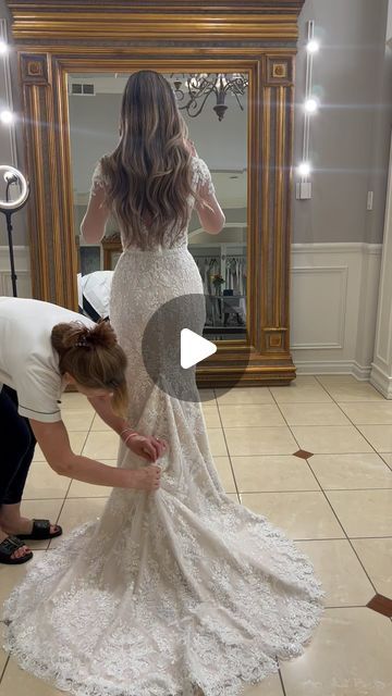 Katerina Bocci on Instagram: "When a bride wants it all, mermaid, big skirt, bustle 🤍 @andrinaattiq #katerinabocci #weddingdress #couture #bespoke #michiganbride" Trumpet Wedding Dress With Train, Trumpet Dress Bustle, Royal Bustle Wedding Dress, Side Bustle Wedding Dress, Fit And Flare Wedding Dress Bustle, Wedding Dress Bustle Types, Diy Wedding Dress Bustle, Mermaid Wedding Dress Pattern, Katerina Bocci