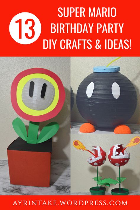 13 Super Mario Birthday Party DIY Crafts & Ideas! – AyR Intake Mario Decor, Nintendo Birthday Party, Nintendo Birthday, Mario Brothers Birthday Party, Mario Bros Birthday Party Ideas, Mario Crafts, Nintendo Party, Super Mario Bros Birthday Party, Super Mario Bros Party