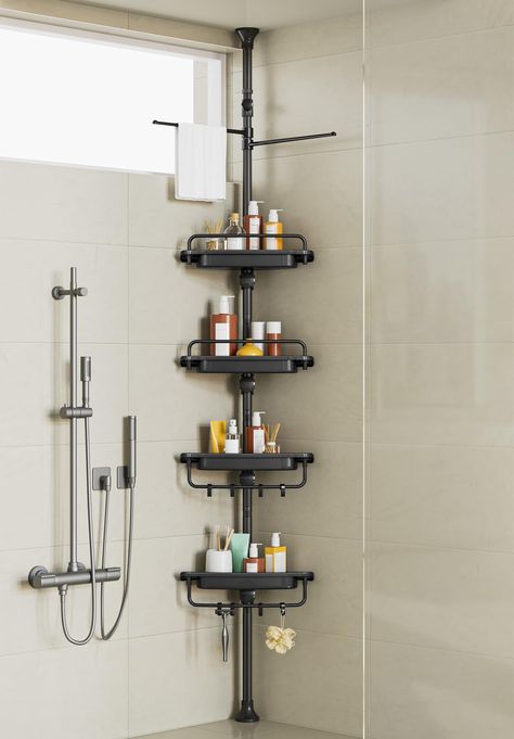 PRICES MAY VARY. 👍【𝐑𝐮𝐬𝐭𝐩𝐫𝐨𝐨𝐟 𝐒𝐭𝐚𝐢𝐧𝐥𝐞𝐬𝐬 𝐏𝐨𝐥𝐞】XLHOMO shower caddy corner is constructed with 11 premium 304 stainless rods which can effectively prevent rusting. Plus 4 solid plastic never-rust shelves. The shower caddy can use the space in the corner of the bathroom to organize and store toiletries. Removable and reusable.Fits in the bathrooms, shower rooms, college dorms, bathtubs, kitchens, hotels, RV, and toilets for more than 3 years. 🧺【𝟒 𝐓𝐢𝐞𝐫 𝐒𝐡𝐨𝐰𝐞𝐫 𝐒𝐡𝐞? Bathtub Storage, Bathroom Shower Organization, Shower Organizer, Corner Shower Caddy, Shower Rack, Shower Storage, Shower Organization, Storage House, Corner Shower