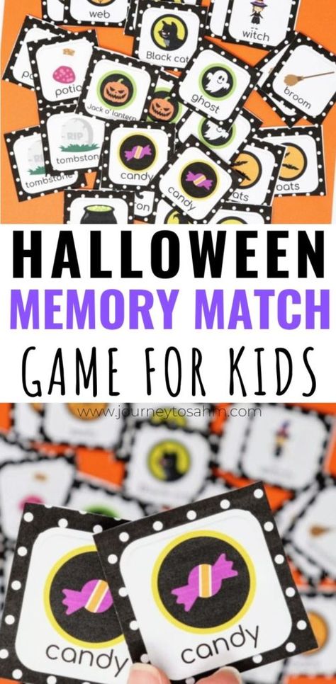 Halloween Printables Free For Kids, Prek Halloween, Easy Halloween Games, Classroom Halloween, Fun Halloween Games, Games To Play With Kids, Halloween Week, Children Crafts, Free Printable Games