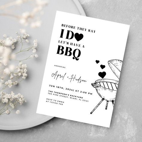 Bbq Before I Do, I Do Bbq Rehearsal Dinner, I Do Bbq Invitation, Bridal Bbq, Bbq Engagement Party Ideas, Brews Before I Dos, I Do Barbecue, Engagement Bbq, I Do Bbq Wedding