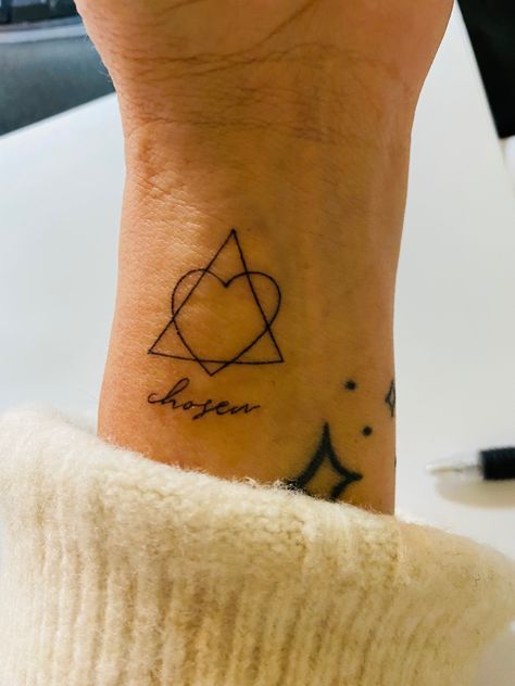 Adopted Symbol Tattoo, Adoption Logo Tattoo, Foster Tattoo Ideas, Small Adoption Tattoo, Tattoos For Adoption, Adoption Sign Tattoo, Adoption Symbol Tattoo Ideas, Adoption Tattoo Ideas Birth Mom, Adoptee Tattoo