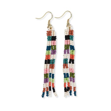 PRICES MAY VARY. Vibrant Seed Bead Fringe Earrings: Immerse yourself in a kaleidoscope of color with the June Mini Seed Bead Fringe Dangle Earrings. Each earring features a captivating 3.25-inch fringe composed of meticulously handcrafted seed beads in a mesmerizing array of vibrant hues. The seed beads are carefully selected and arranged to create a harmonious blend of colors that capture the essence of bohemian style and add a pop of visual interest to any outfit Effortless Bohemian Style: Emb Bead Collection, Bead Fringe, Beaded Fringe Earrings, Fringe Fashion, Checkerboard Pattern, Beaded Fringe, Glass Seed Beads, Modern Bohemian, Fringe Earrings