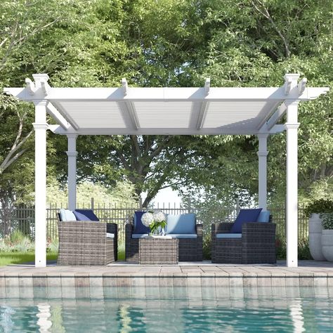 Arlmont & Co. Corfu Vinyl Pergola & Reviews | Wayfair Vinyl Pergola, Corfu, Interior And Exterior, Pergola, All Products, House Interior, Outdoor Structures, Exterior, Vinyl