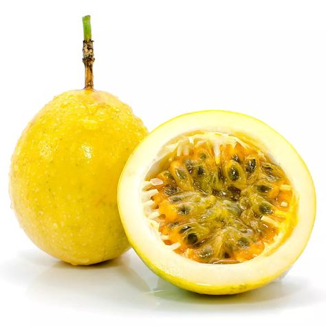 Passion Fruit Caribbean Fruits, Growing Passion Fruit, Plants Reference, Yellow Passion Fruit, Black Grout, Fruits Photos, Yellow Fruit, Low Maintenance Garden, Exotic Fruit