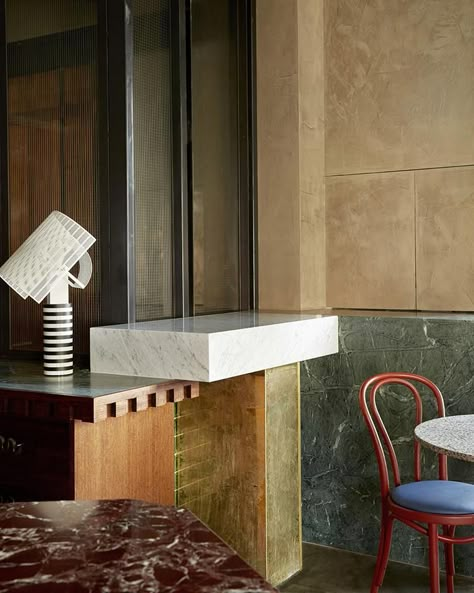 Gabriel restaurant opens in Melbourne | Wallpaper* Flack Studio, Dark Interiors, Pink Interior, Hospitality Design, Hotel Lobby, Cafe Interior, Commercial Interiors, Cafe Restaurant, Concrete Floors