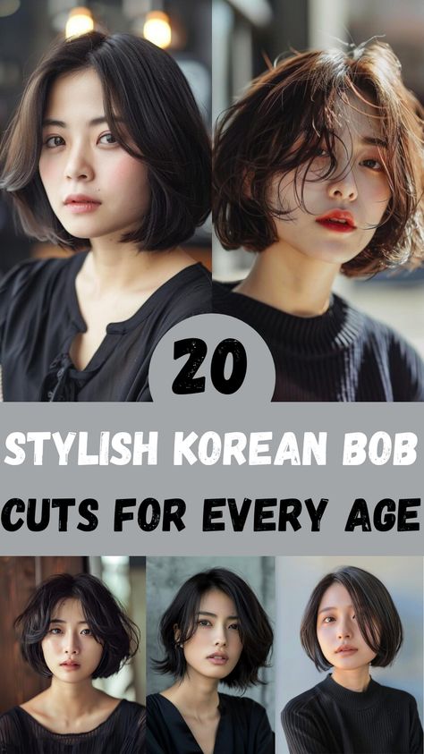 Discover the timeless appeal of Korean bob haircuts, celebrated for their chic simplicity and versatility. Perfect for any age, these trendy bob cuts offer a modern twist with clean lines, soft waves, and effortless layers. Whether you want a youthful, playful look or a sophisticated style, there’s a Korean bob to complement every personality and preference. Medium Bob Asian Hair, Round Face Haircuts Korean Style, Asian Bob Round Face, Bob For Asian Hair, Hairstyles For Asian Round Faces, French Bob Haircut Asian, Short Asian Haircuts For Women, Asian Bob With Curtain Bangs, Japanese Haircut Round Faces