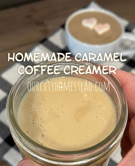 Homemade Caramel Coffee Creamer Vanilla Caramel Coffee Creamer, Caramel Creamer Recipe, Homemade Caramel Coffee Creamer, Caramel Coffee Creamer, Caramel Creamer, Homemade Coffee Creamer Recipe, Caramel Apples Homemade, Homemade Coffee Creamer, Coffee Creamer Recipe