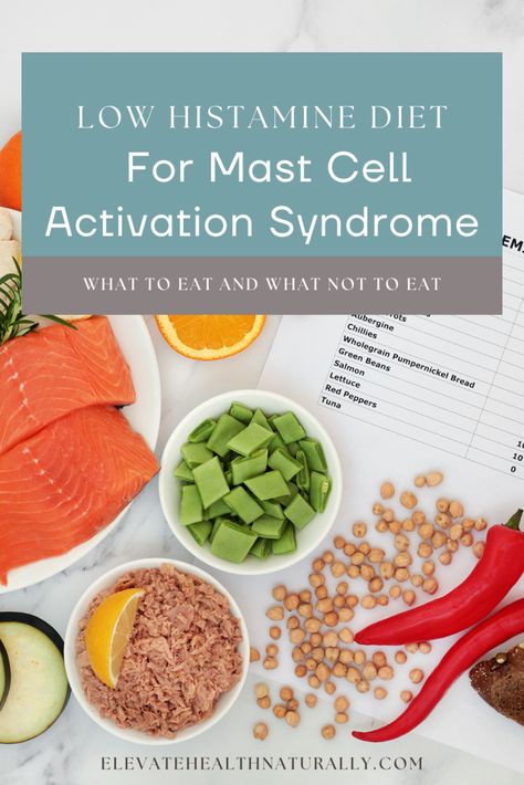 Low Histamine Diet and Mast Cell Activation Syndrome {What TO Eat and NOT TO Eat) - Elevate Health Naturally High Histamine Foods, Mast Cell Activation, Histamine Diet, Anti Inflammation Recipes, Mast Cell Activation Syndrome, Low Histamine Diet, Low Histamine, Mast Cell, Inflammatory Foods