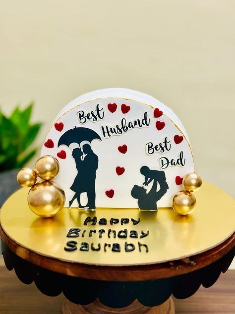 Best Husband Birthday Cake, Husband Dad Birthday Cake, Best Husband And Dad Cake, Hubby Birthday Decoration Ideas, Cake Design For Papa, Husband Dad Cake, Husband Birthday Cake Design, Best Dad Cake Birthday, Husband Cake Design