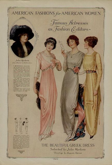 1913 Fashion, Greek Dress, 1910s Fashion, Robes Vintage, Vintage Blog, 20th Century Fashion, Edwardian Style, Images Vintage, Old Fashion