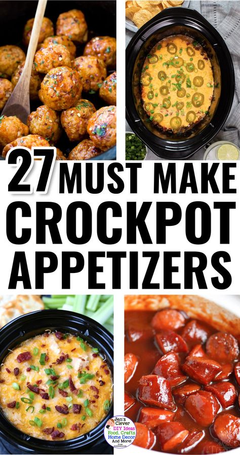 Crockpot Appetizers For Easy Make Ahead Party Food Make Ahead Party Food, Crockpot Party Food, Easy Potluck Recipes, Slow Cooker Appetizers, Crockpot Appetizers, Fruit Appetizers, Bowl Party Food, Make Ahead Appetizers, Appetizers Easy Finger Food