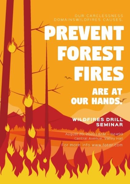 How to design a Prevent Forest Fires Poster,click here~ Fire Poster Design, Climate Poster, Deforestation Poster, Earth Art Drawing, Wildfire Prevention, Lab Safety Poster, Fire Poster, Brochure Design Creative, School Creative